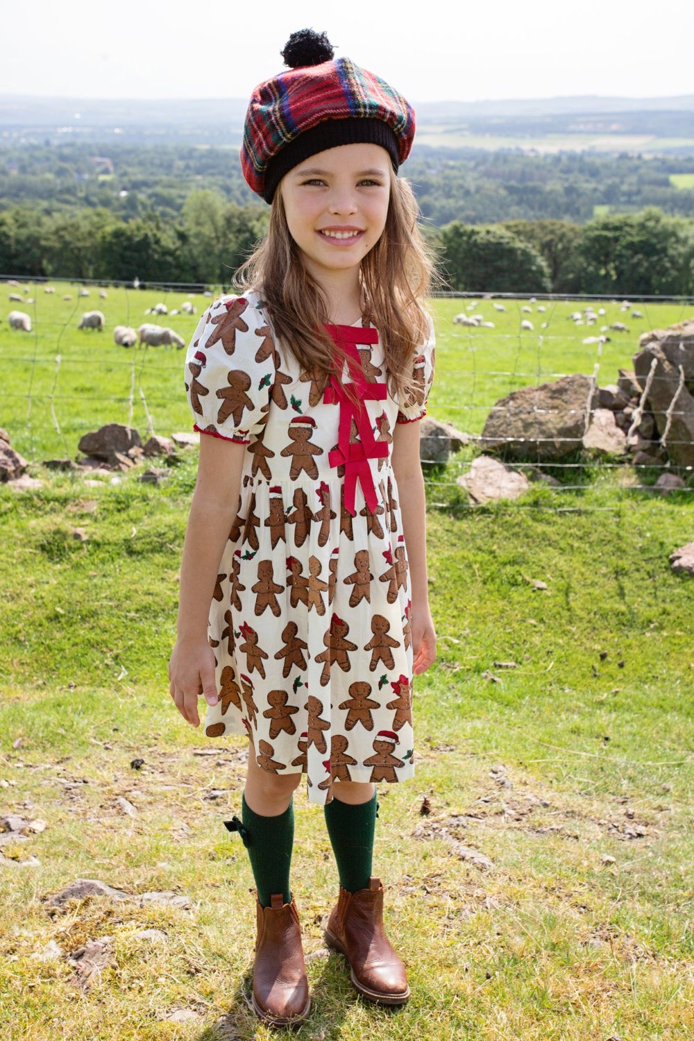 Girls Hermione Dress - Gingerbread Cookie