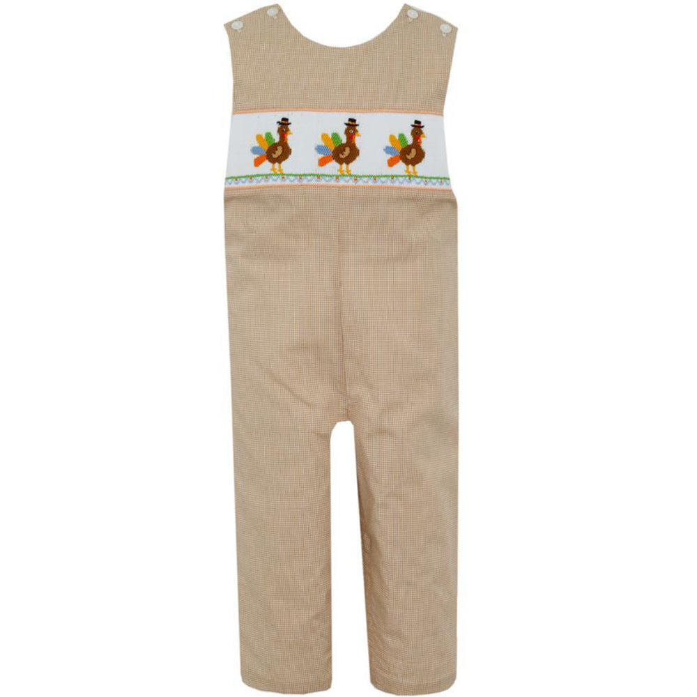 Khaki Gingham Turkey Long John John