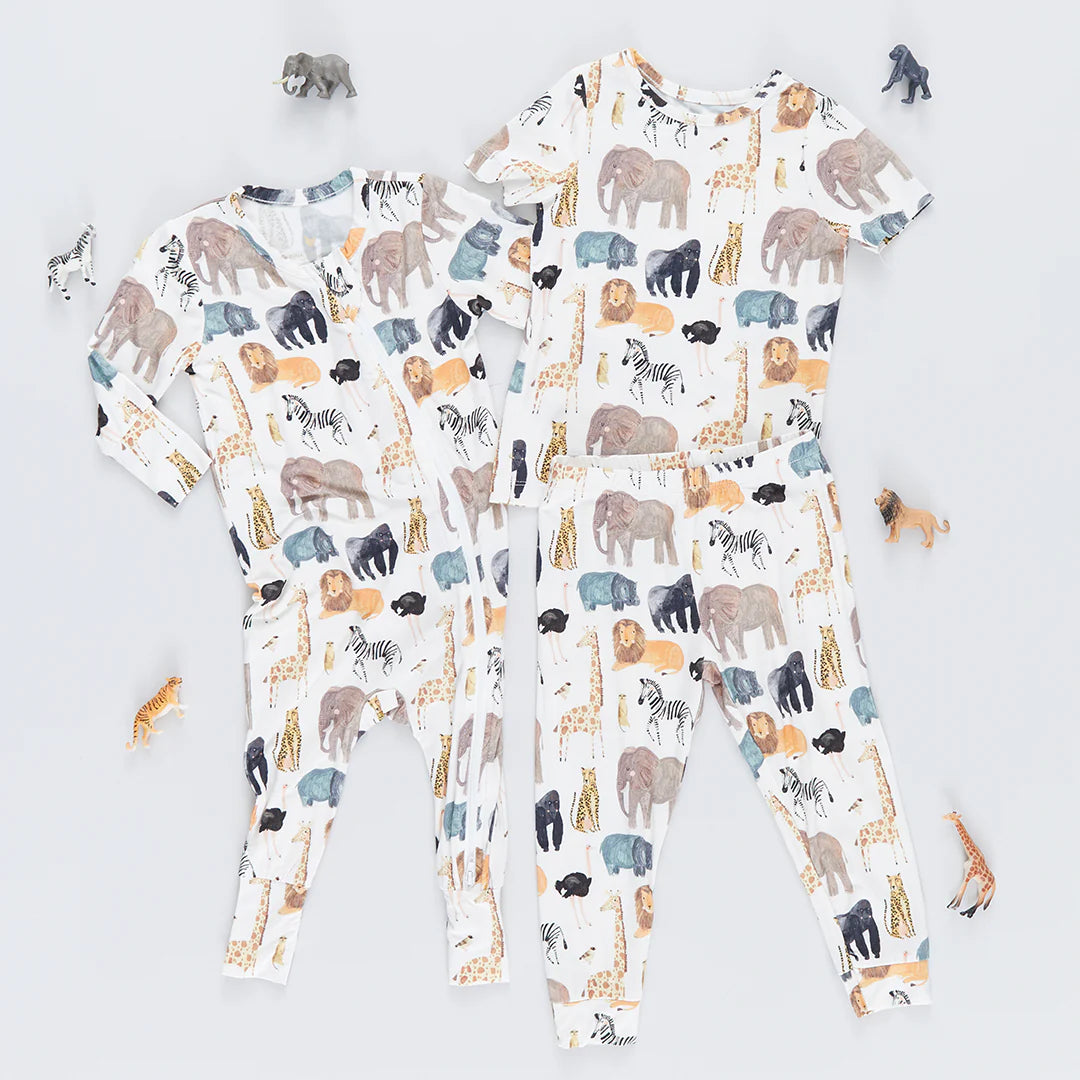 Kids Bamboo PJ Set - Animals of Africa