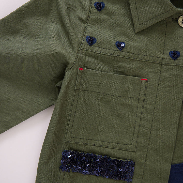 Girls Wylie Jacket - Army Green