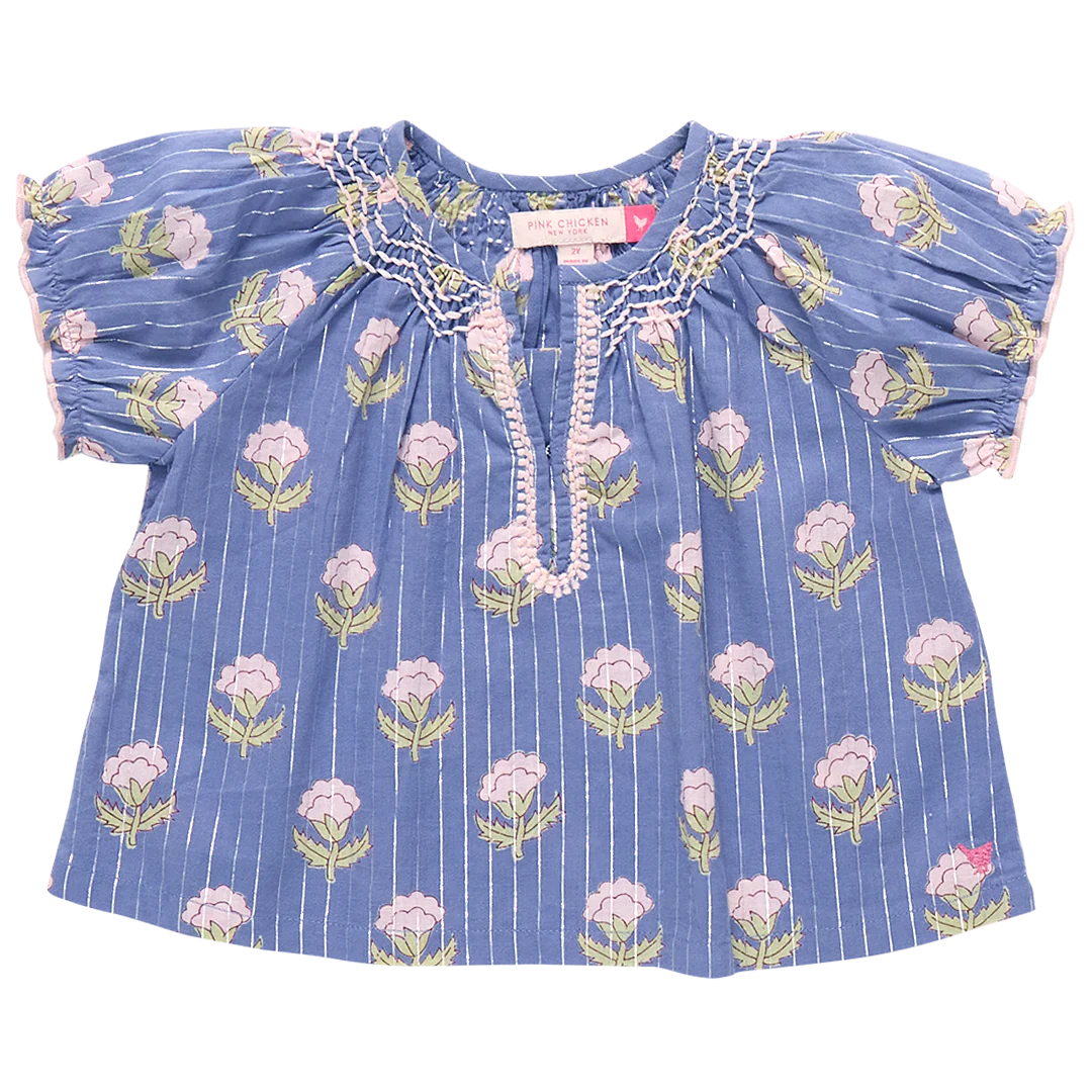 Girls Ava Top - Periwinkle Small Bud