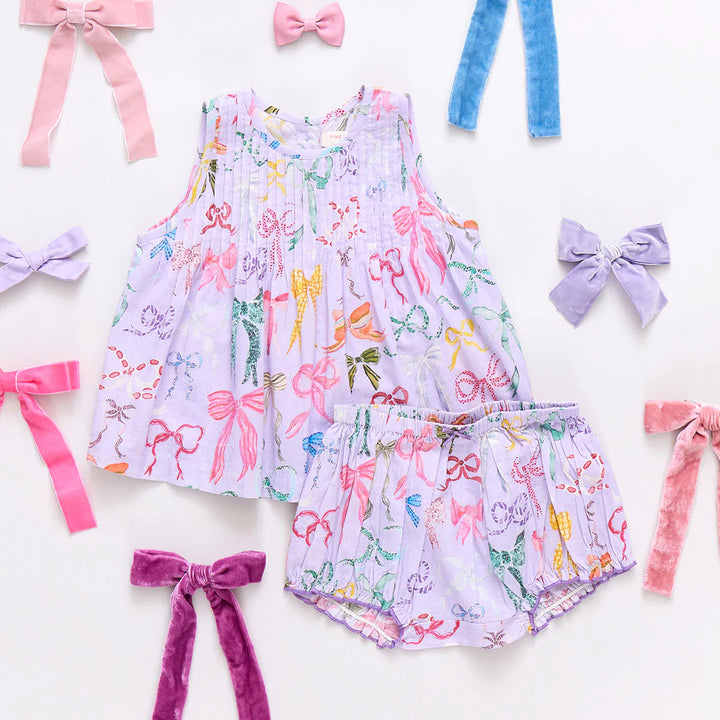 Baby Girls Jaipur 2-Piece Set - Lavender Watercolor Bows