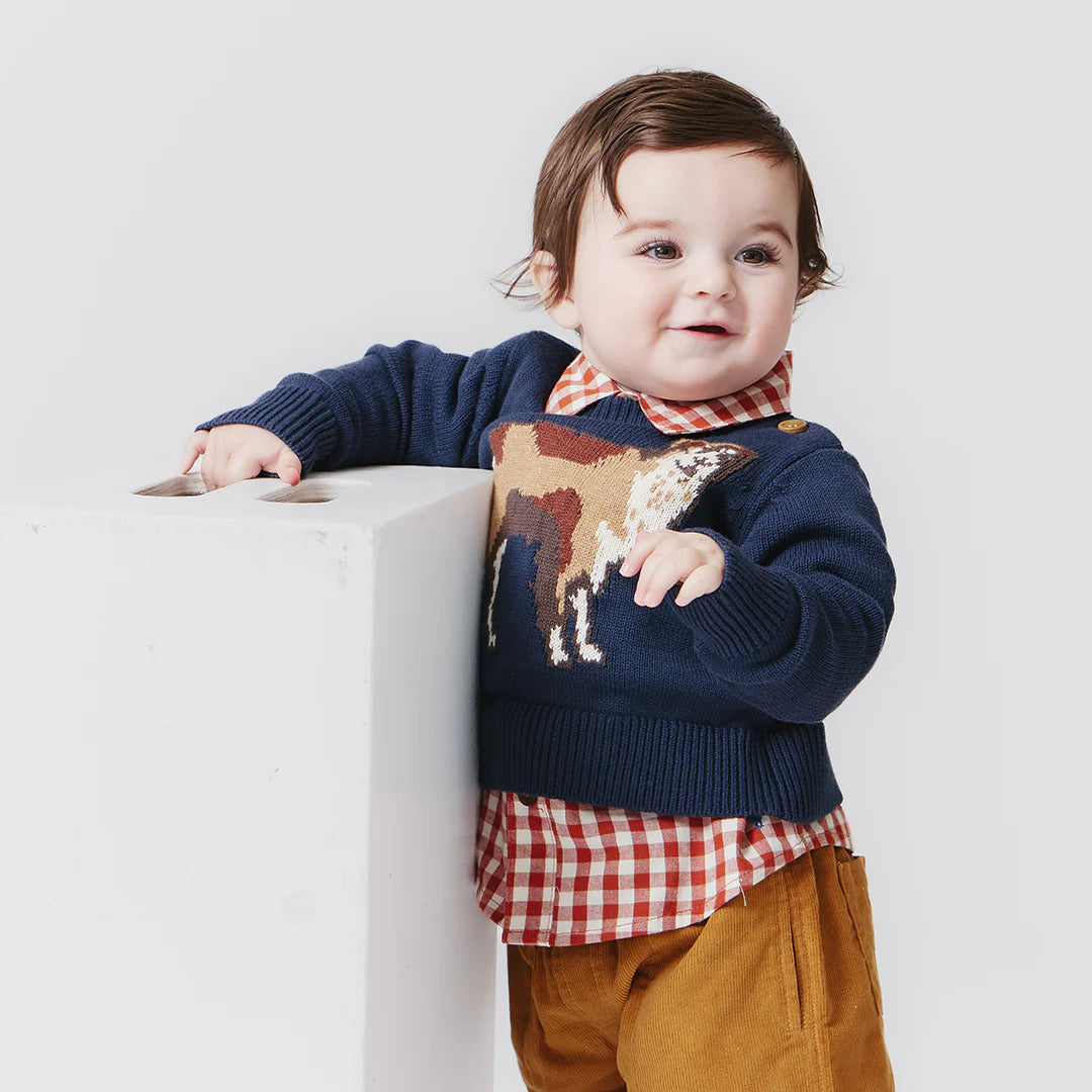 Baby Boys Jack Shirt - Pony Gingham