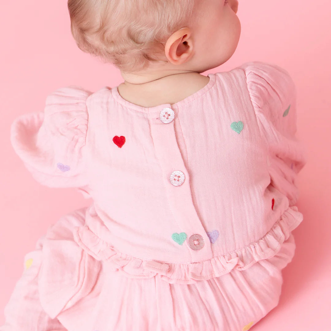 Baby Girls Brooke Jumper - Candy Heart Embroidery