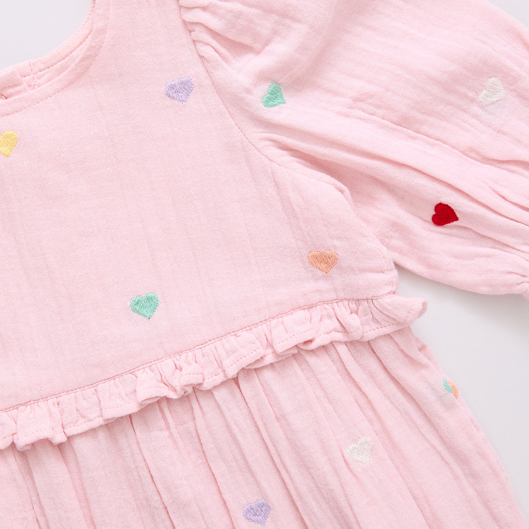 Baby Girls Brooke Jumper - Candy Heart Embroidery