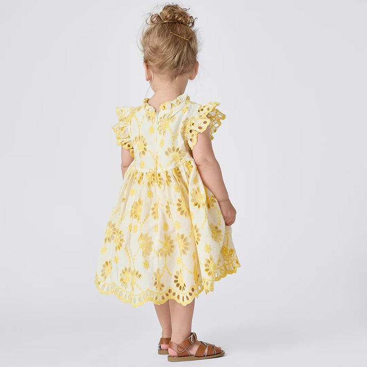 Baby Girls Cynthia Dres Set - Bright Yellow Eyelet