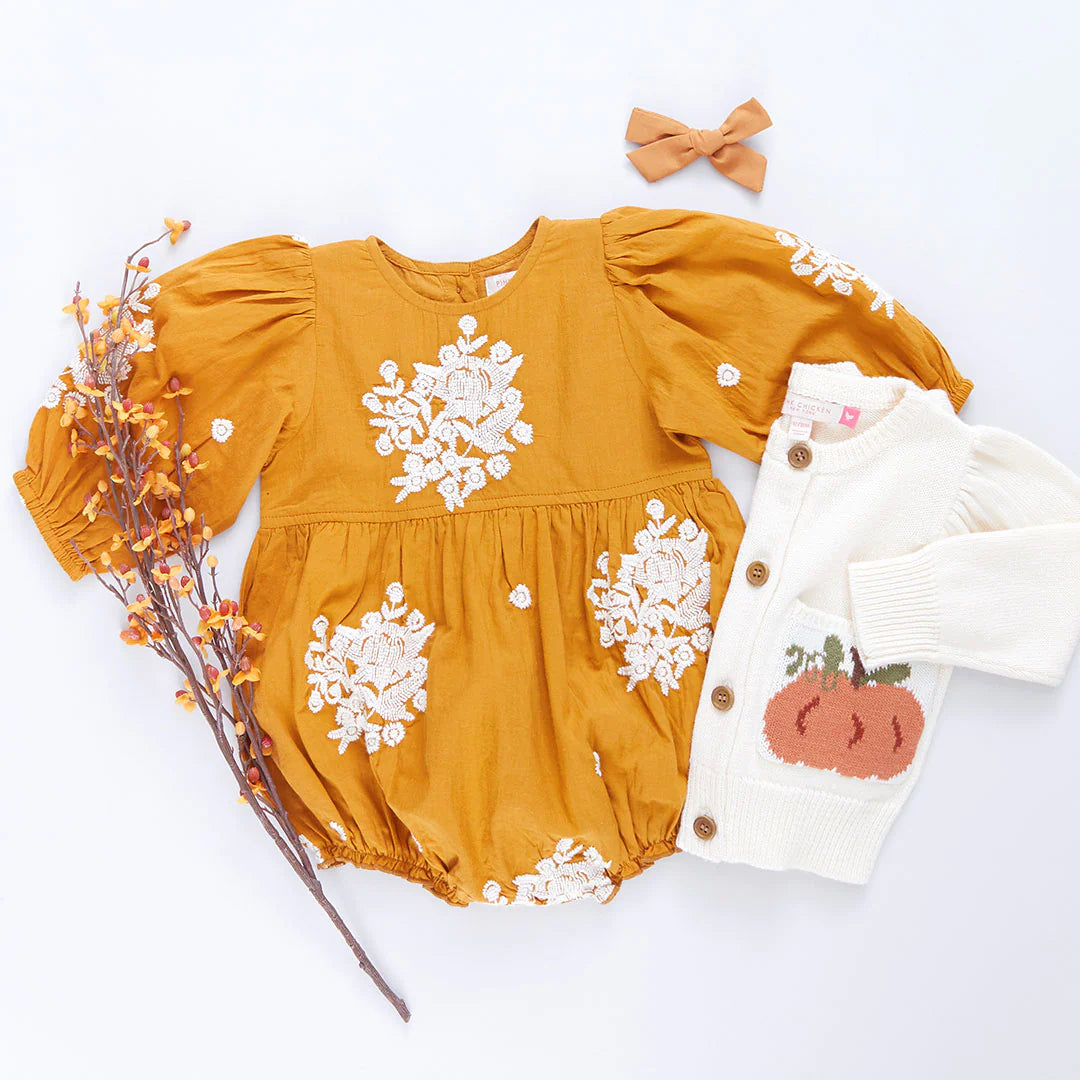 Baby Girls Pocket Sweater - Pumpkin