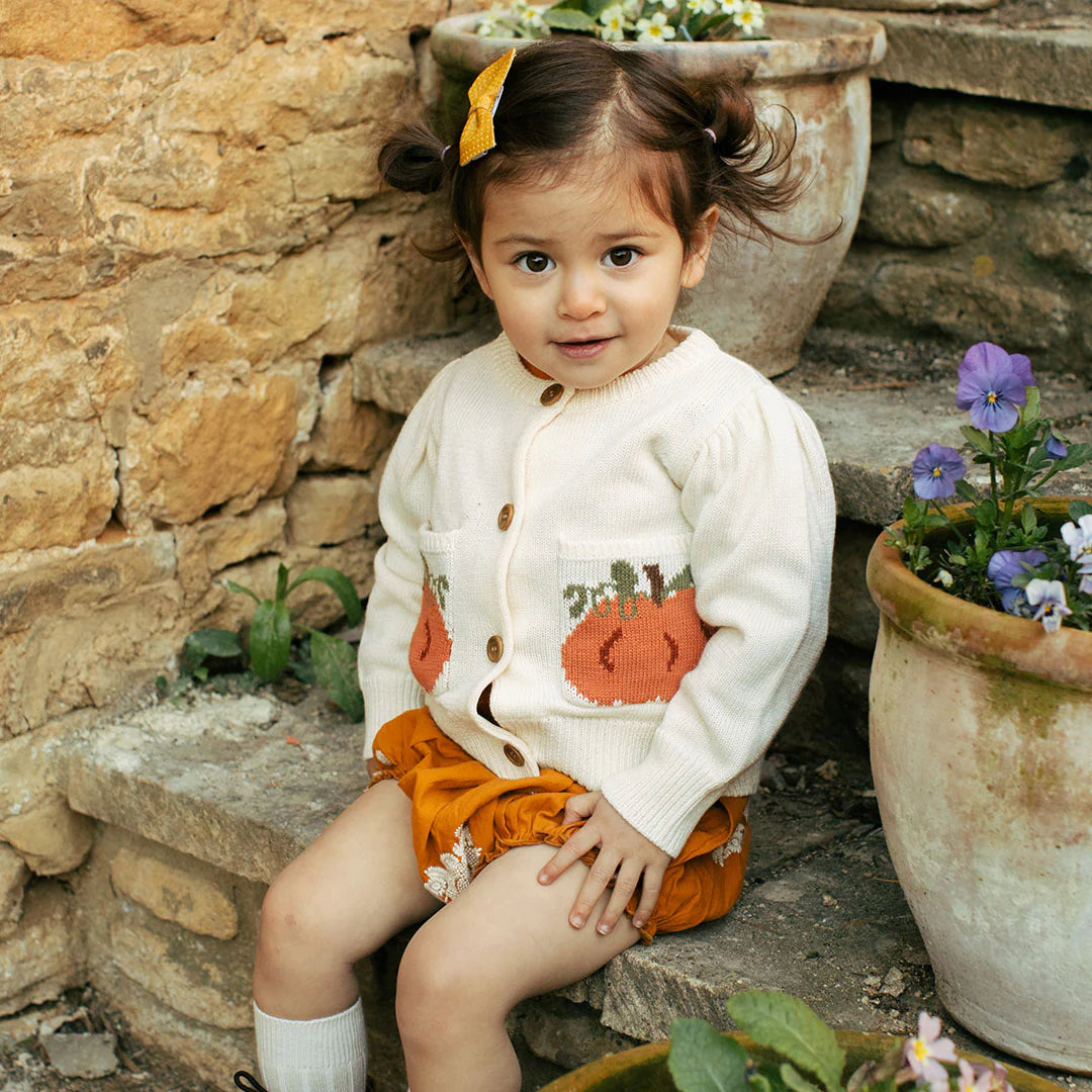 Baby Girls Pocket Sweater - Pumpkin