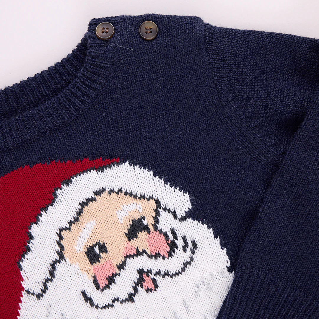 Baby Boys Oliver Sweater - Navy Santa