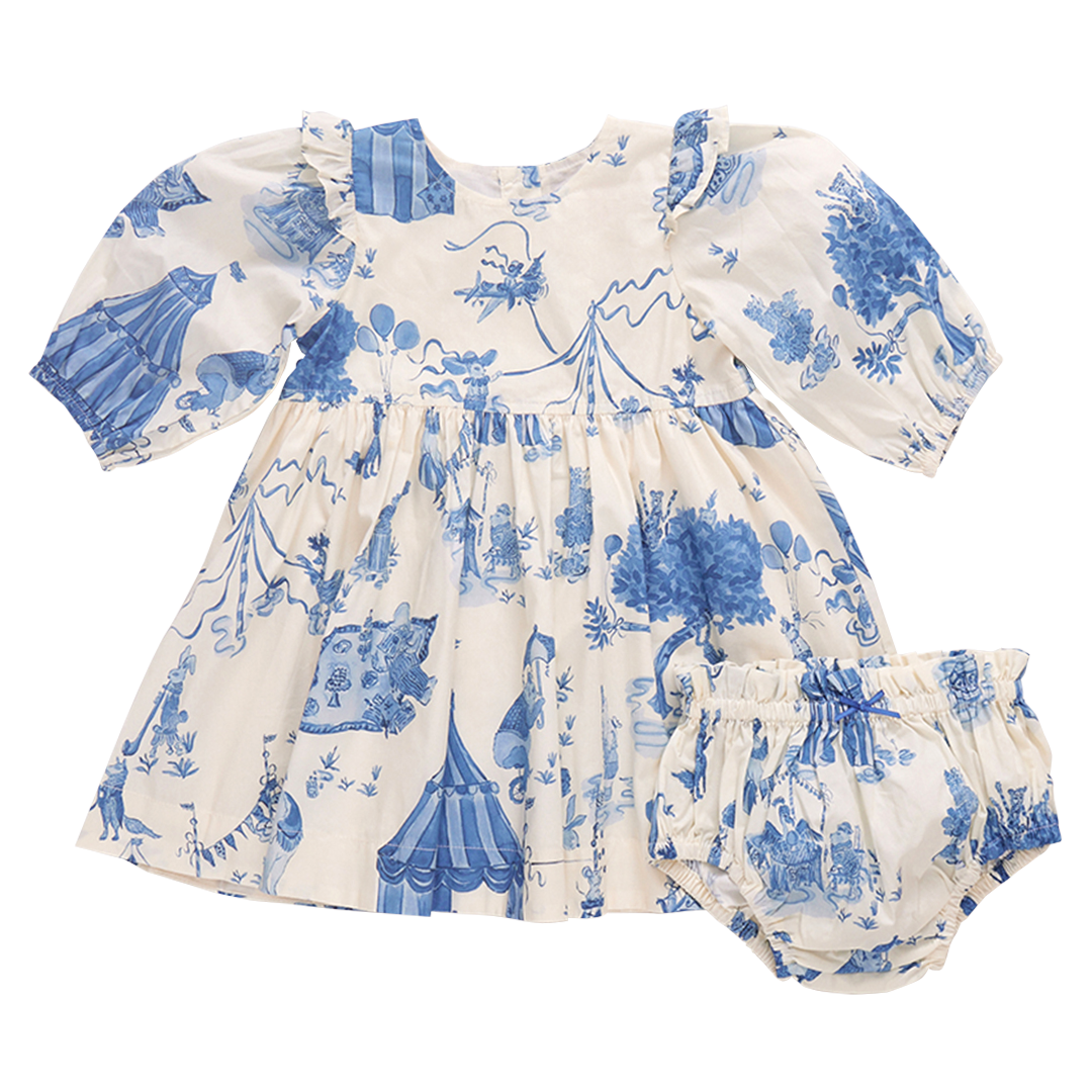 Baby Girls Brooke Dress Set - Blue Circus