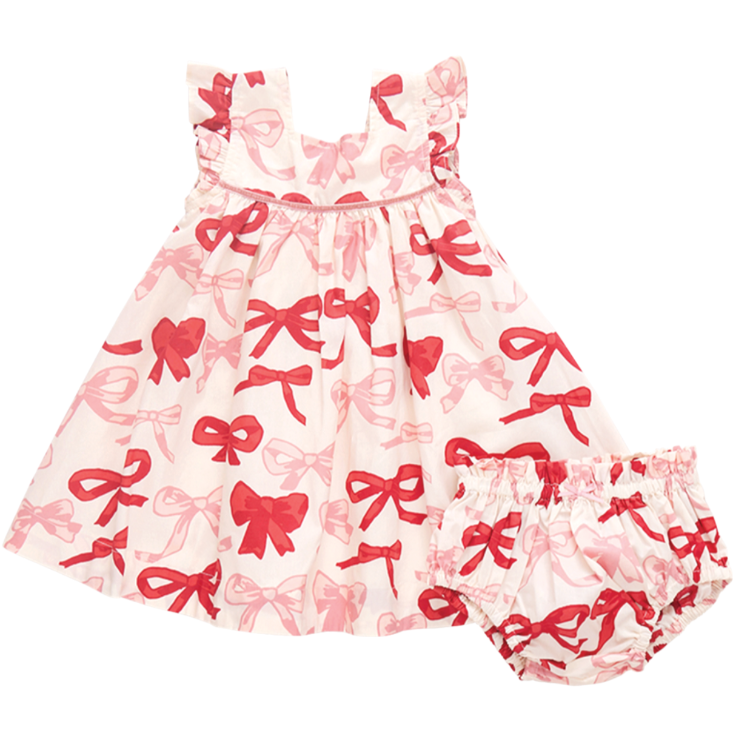 Baby Girls Camelia Dress Set- Valentines Bows