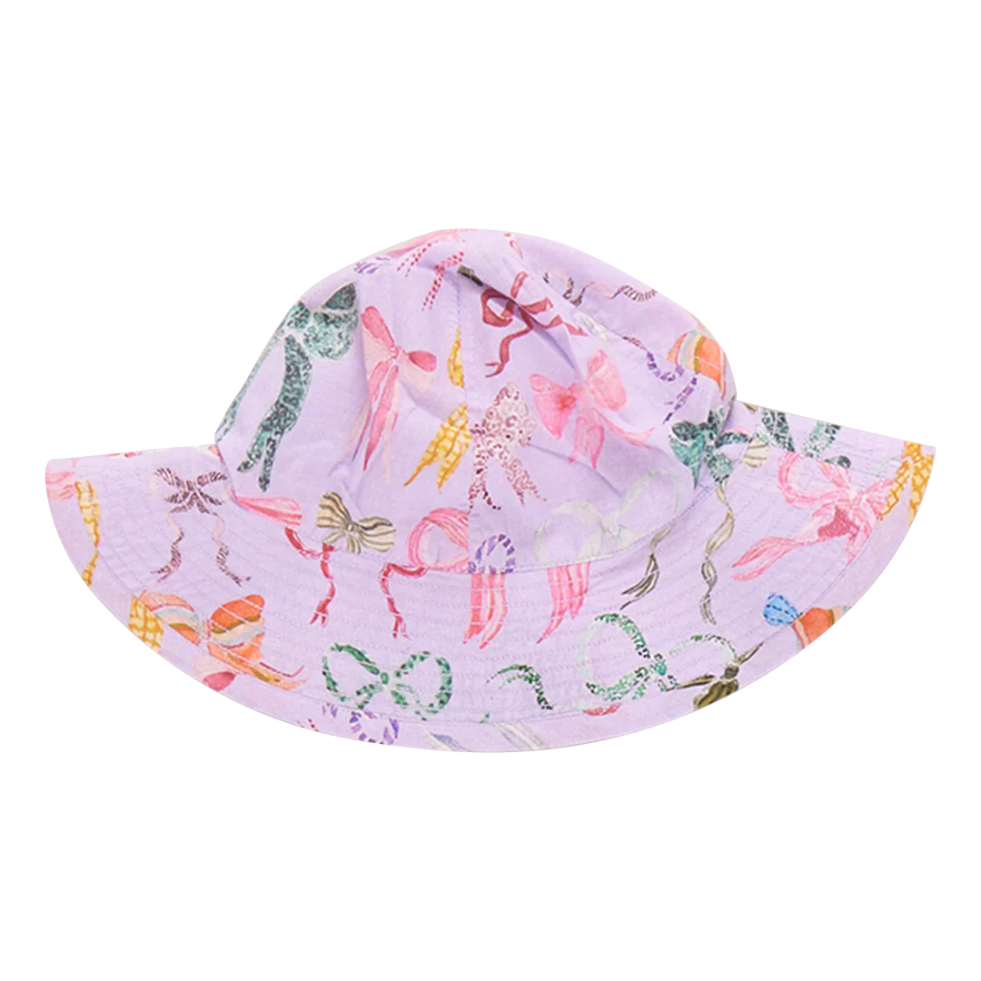 Baby Girls Sun Hat - Lavender Watercolor Bows