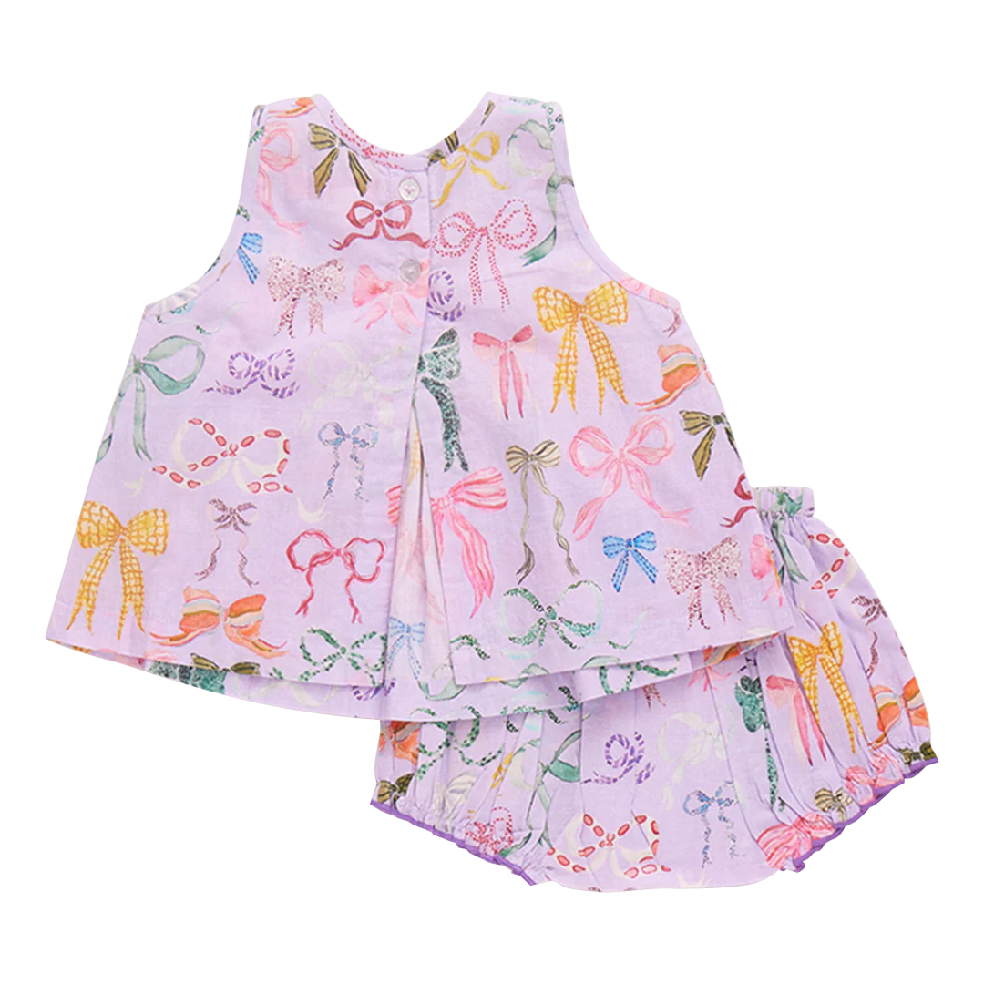 Baby Girls Jaipur 2-Piece Set - Lavender Watercolor Bows