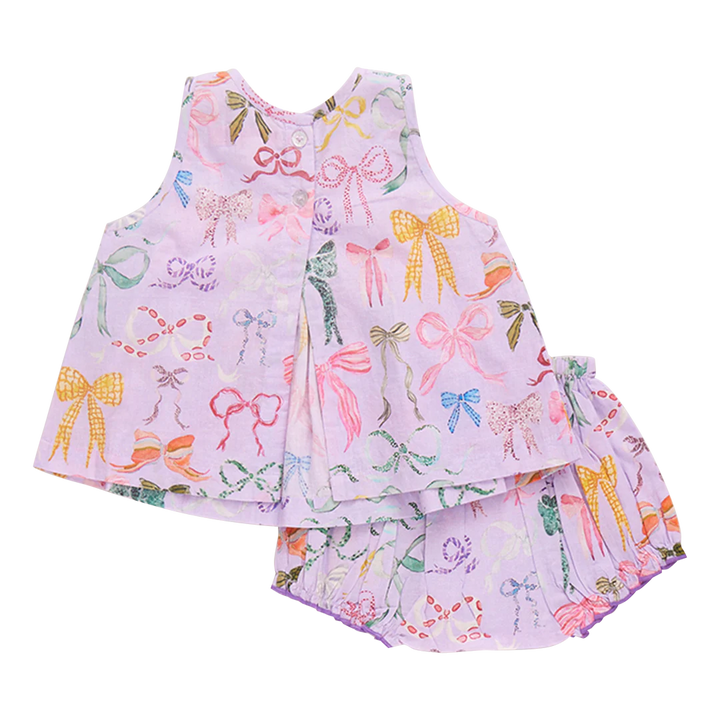 Baby Girls Jaipur 2-Piece Set - Lavender Watercolor Bows