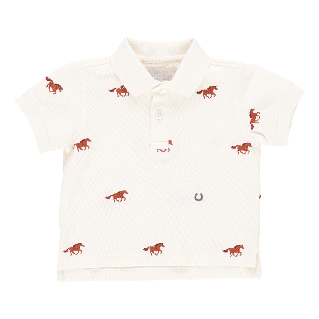 Baby Boys Alec Shirt - Lucky Horses Embroidery