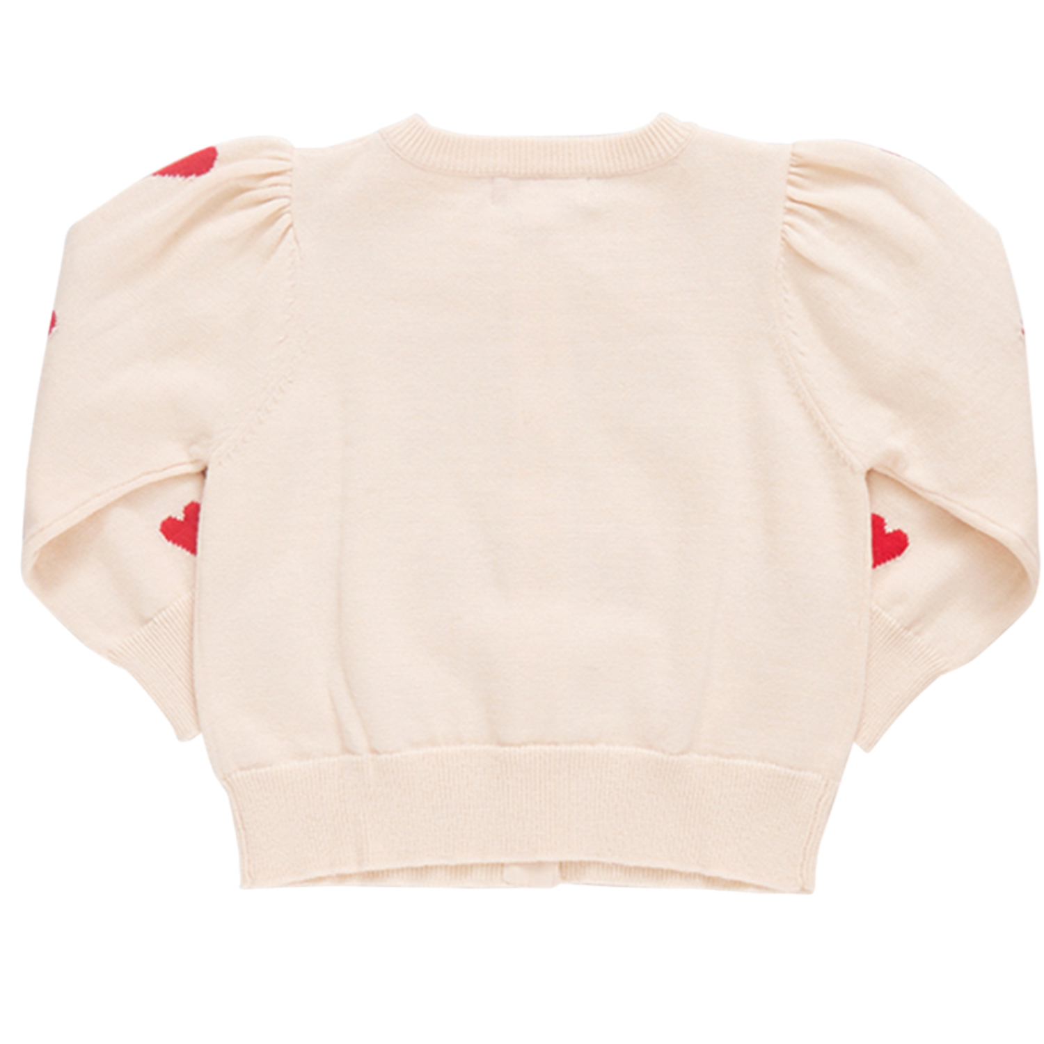 Baby Girls Constance Sweater- Cream and Red Hearts