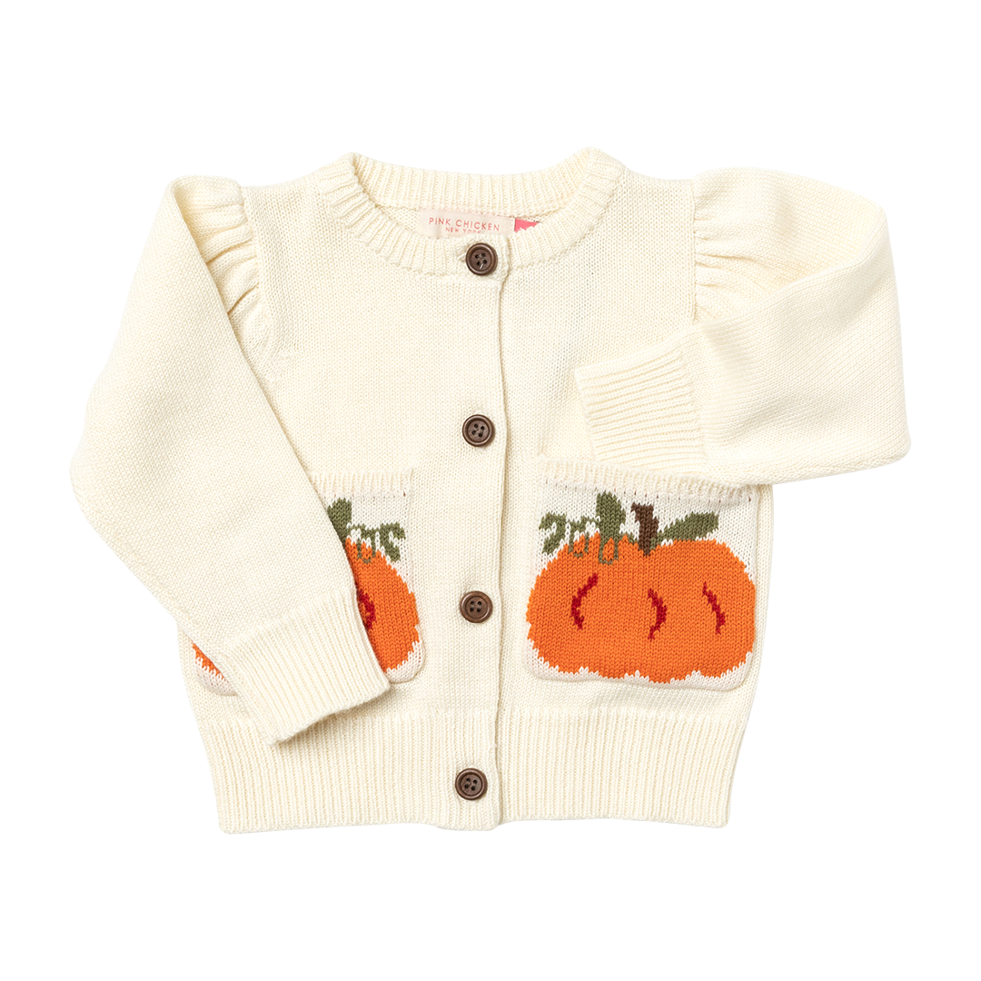 Baby Girls Pocket Sweater - Pumpkin