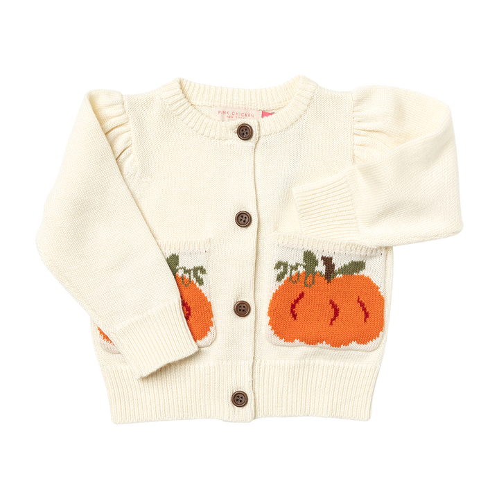 Baby Girls Pocket Sweater - Pumpkin