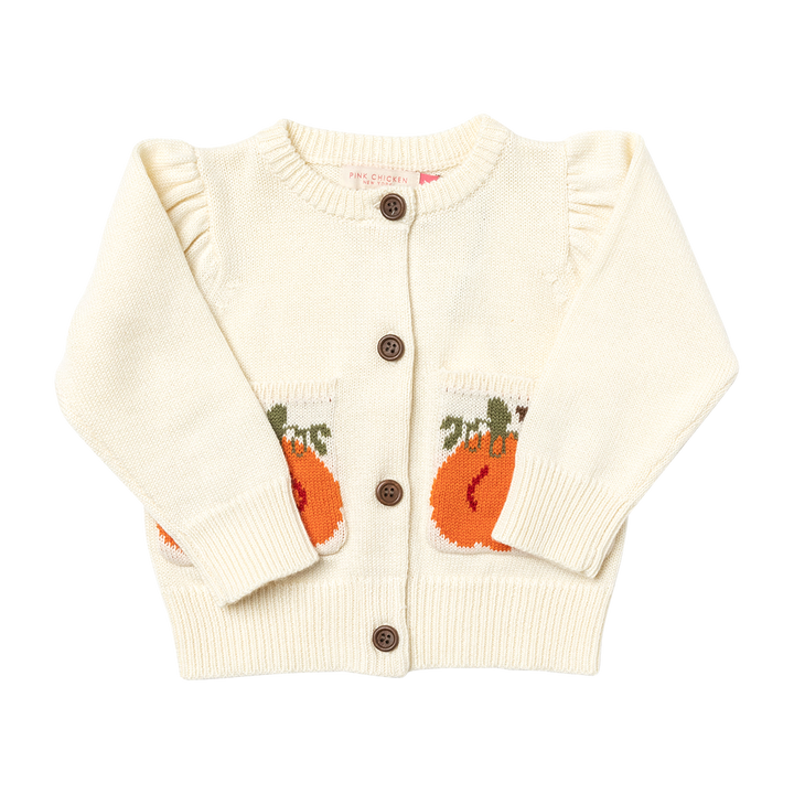 Baby Girls Pocket Sweater - Pumpkin