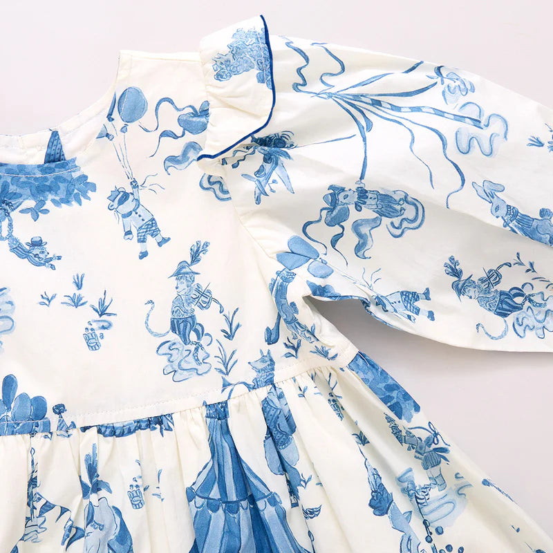 Baby Girls Brooke Dress Set - Blue Circus