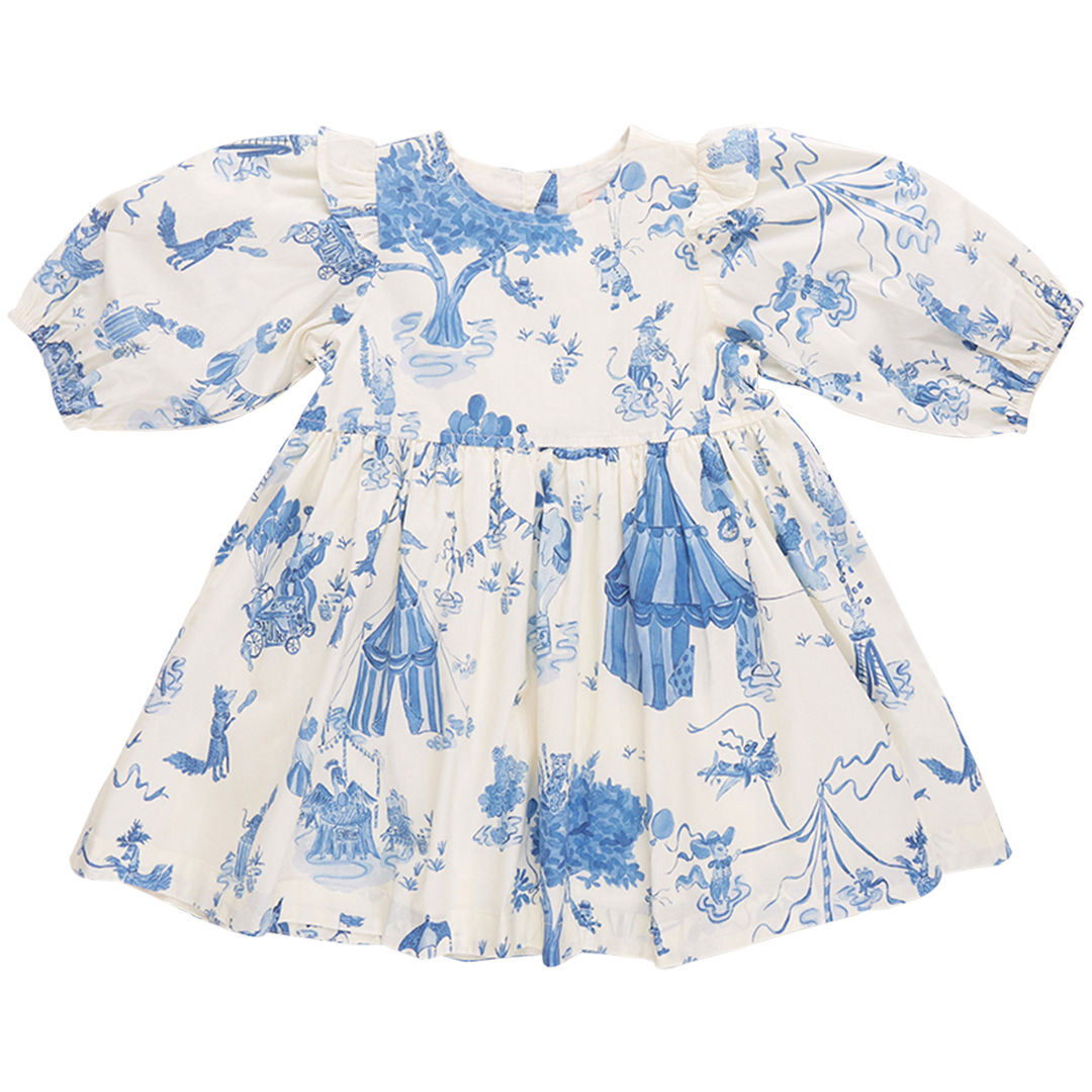 Girls Brooke Dress - Blue Circus