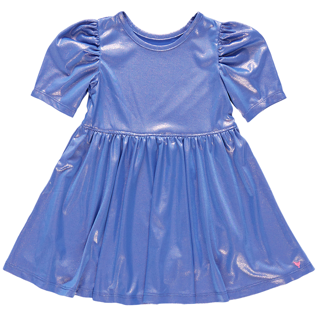 Girls Lame Laurie Dress - Blue