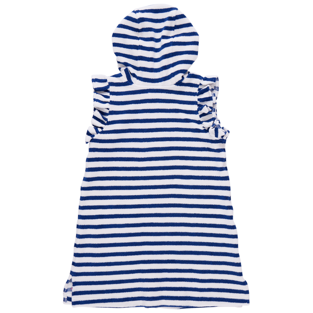 Girls Terry Coverup - Blue Stripe