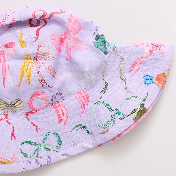 Baby Girls Sun Hat - Lavender Watercolor Bows