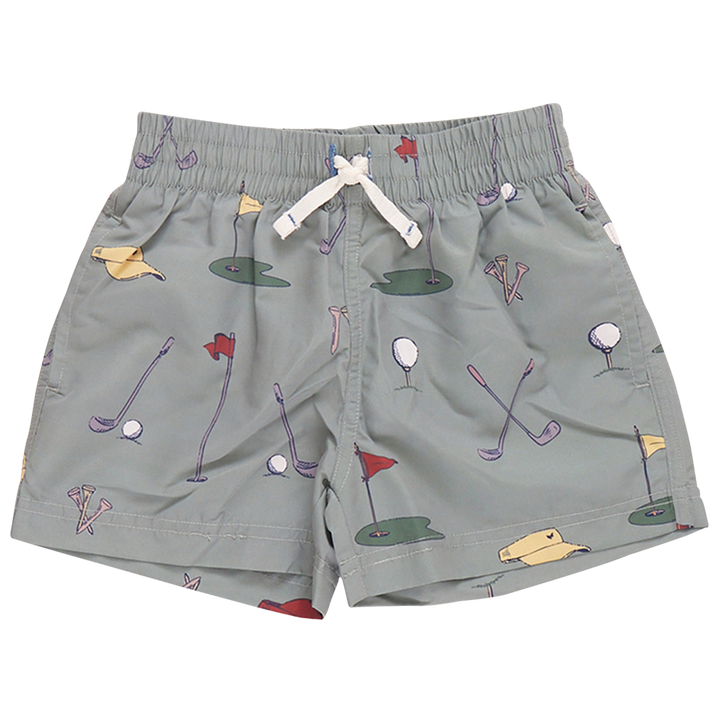 Baby Boys Swim Trunk - Green Golf Tournament