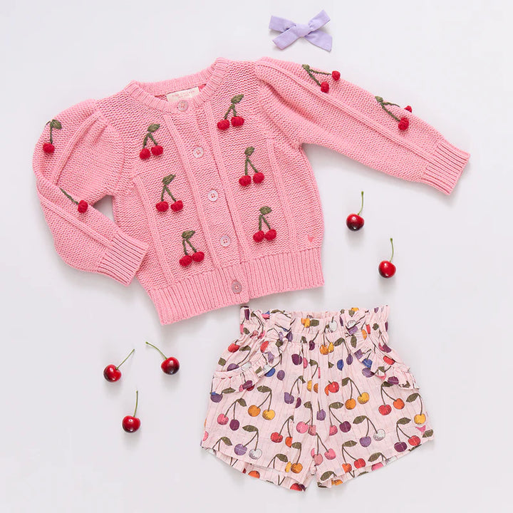 Girls Constance Sweater - Cherries