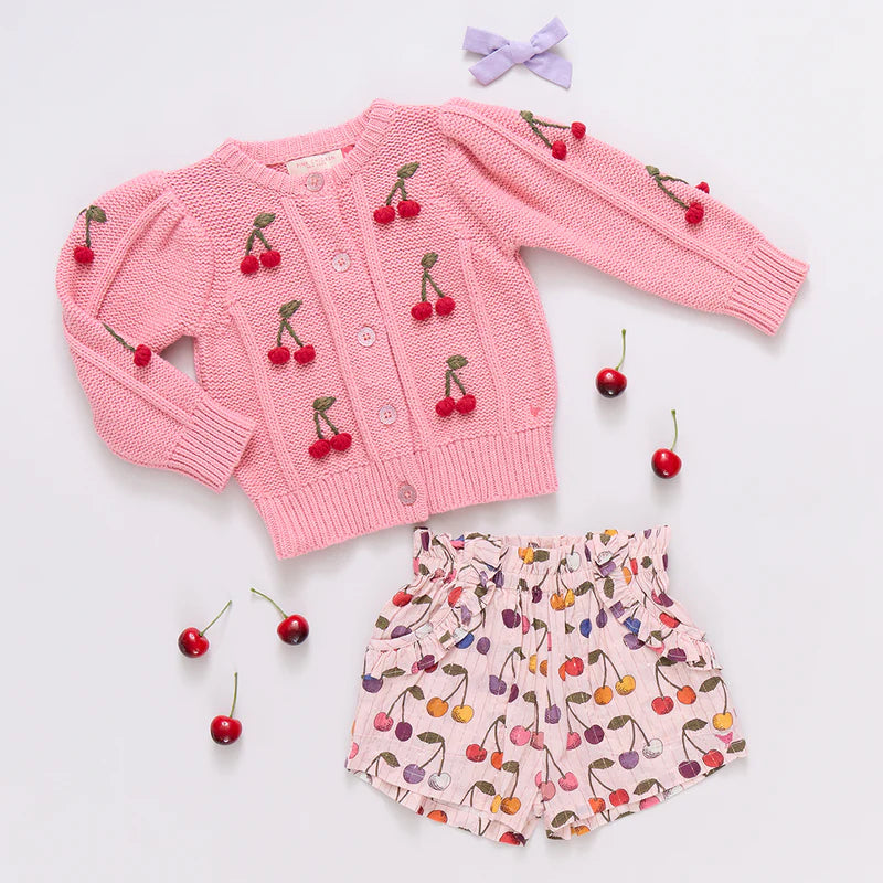 Girls Ruffle Theodore Short - Cloud Pink Cherry