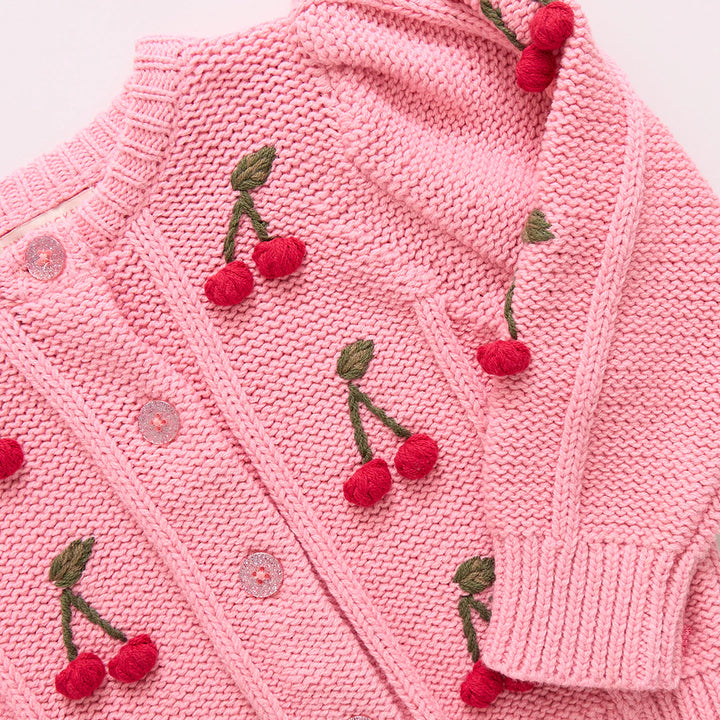 Girls Constance Sweater - Cherries