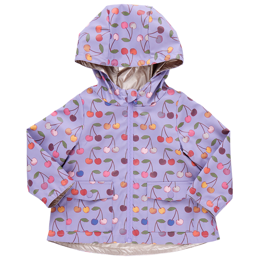 Girls Rafa Rain Coat - Lavender Cherry