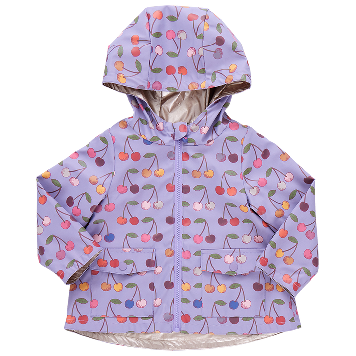 Girls Rafa Rain Coat - Lavender Cherry