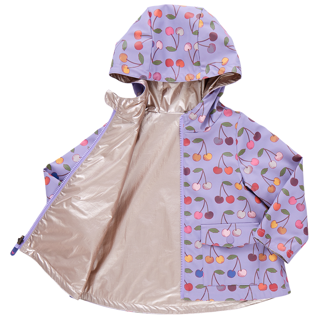 Girls Rafa Rain Coat - Lavender Cherry