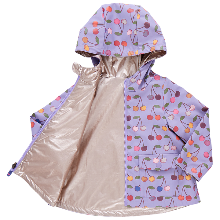 Girls Rafa Rain Coat - Lavender Cherry