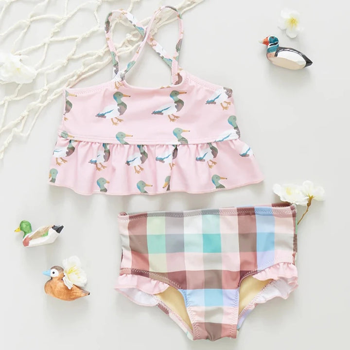 Baby Girls Joy Tankini - Pink Mallard Friends