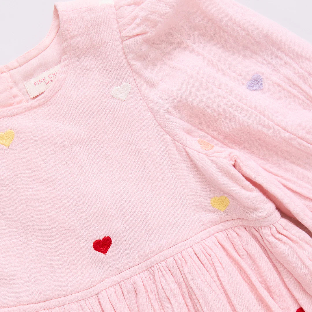 Girls Brooke Dress - Candy Heart Embroidery