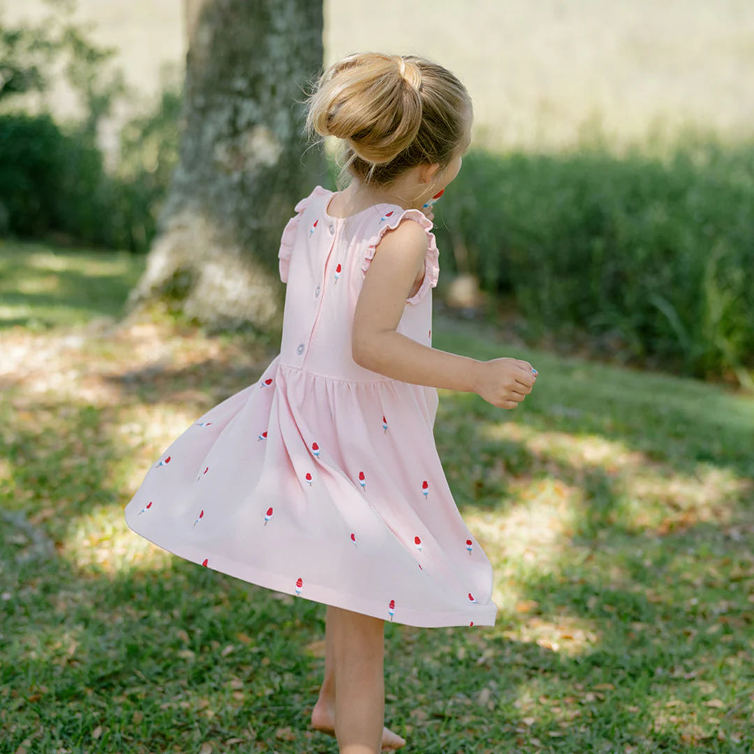 Girls Kelsey Dress - Pink Rocket Pop Embroidery