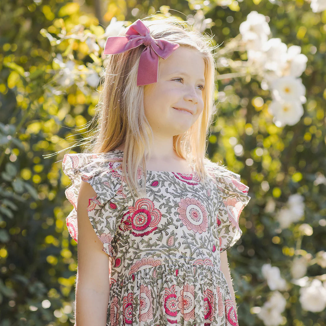 Girls Elise Dress - Pink Lisbon Floral