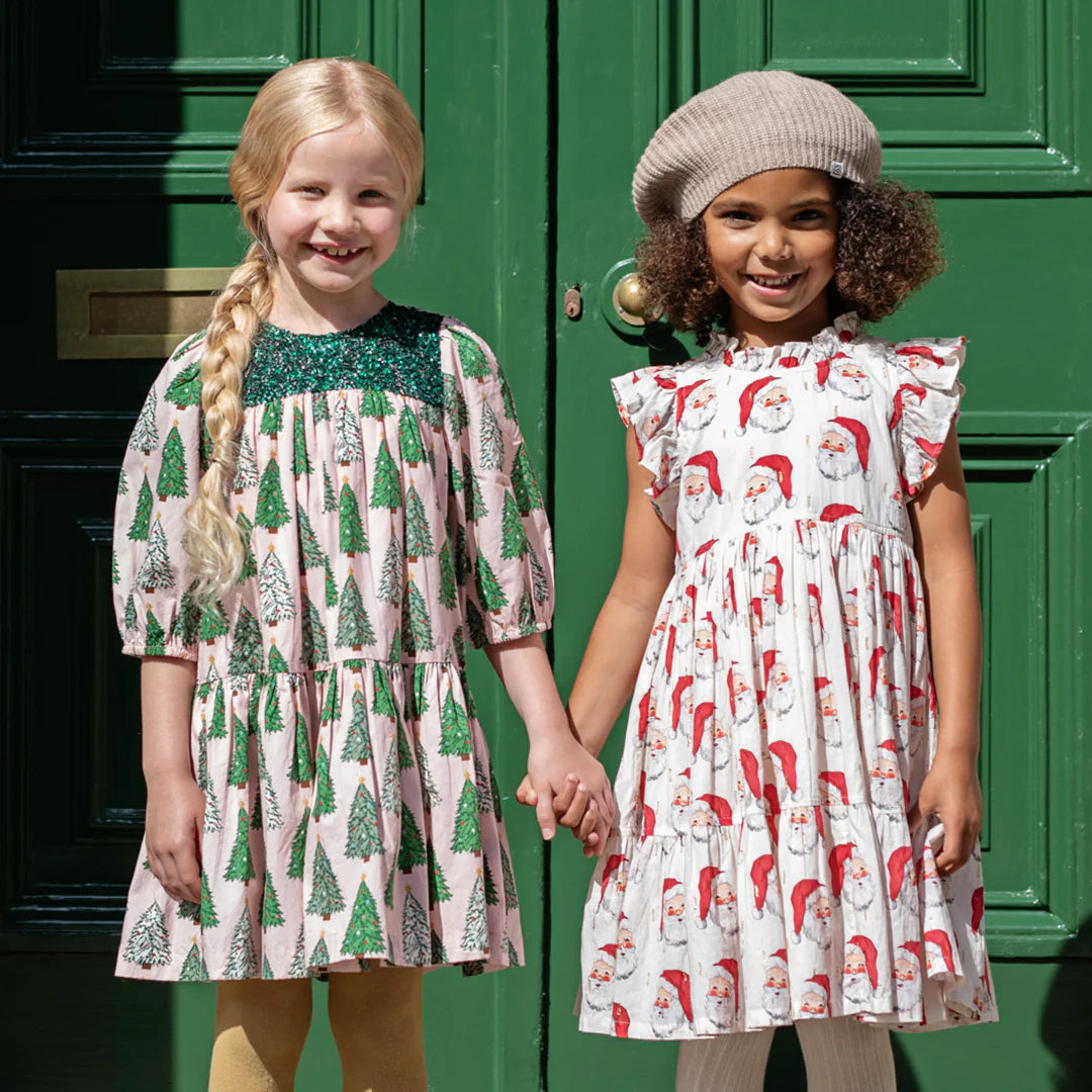 Girls Fiona Dress - Pink Trees