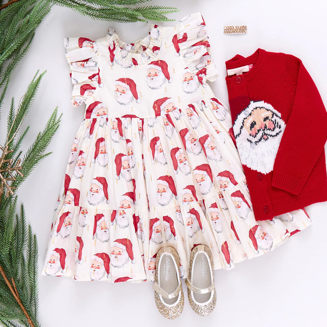 Girls Maude Sweater - Red Santa