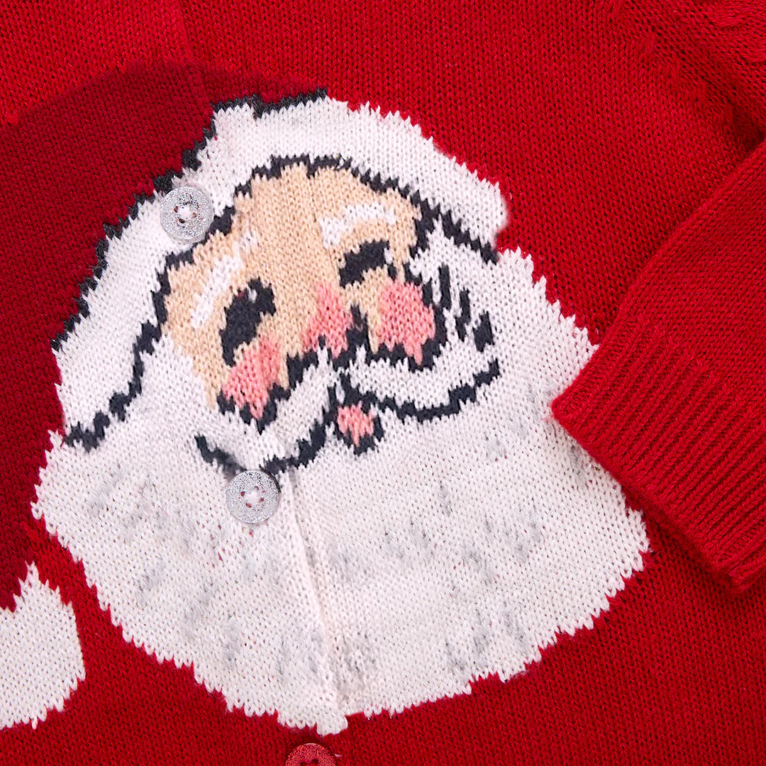 Girls Maude Sweater - Red Santa