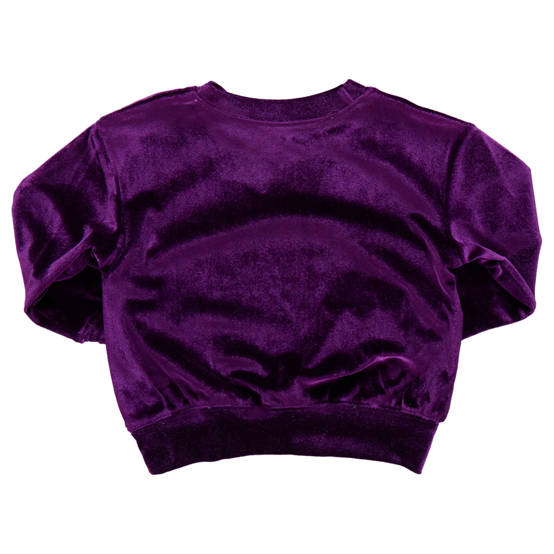 Girls Velour Sweatshirt - Plum