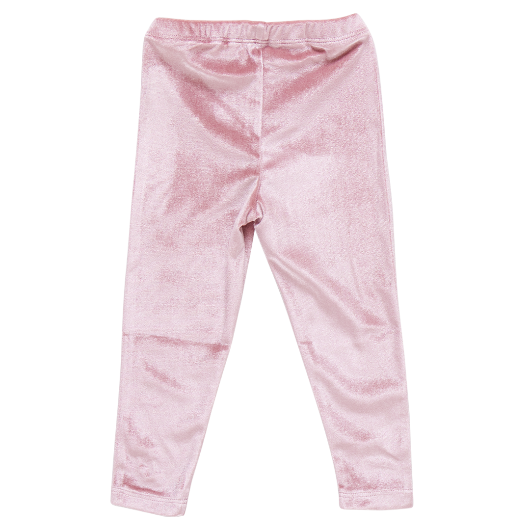 Girls Velour Leggings - Mauve