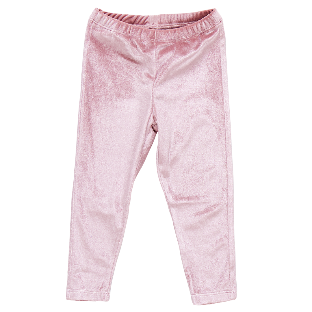 Girls Velour Leggings - Mauve