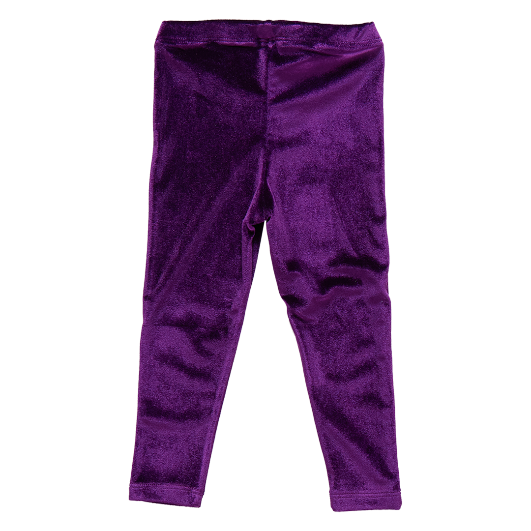 Girls Velour Leggings - Plum