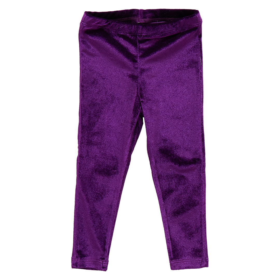 Girls Velour Leggings - Plum