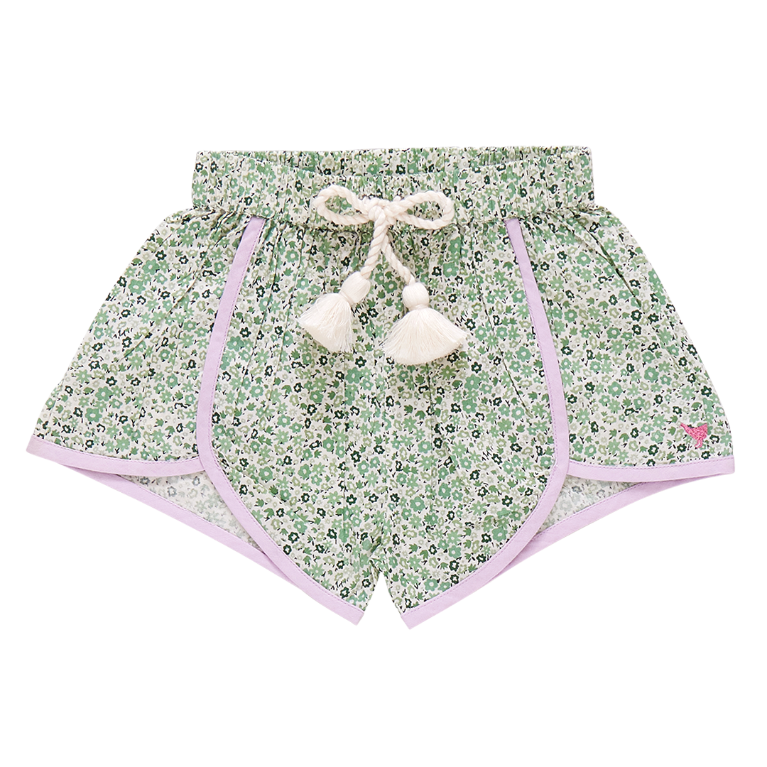 Girls Millie Short - Green Mini Ditsy