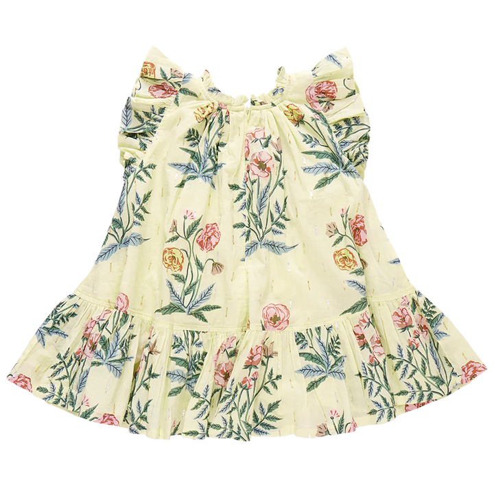 Girls Harper Dress - Pale Yellow Poppy